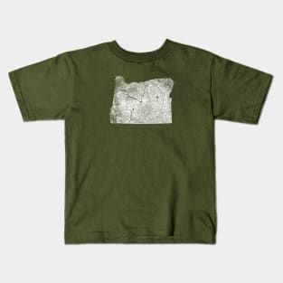 Oregon State Tree Rings Map Kids T-Shirt